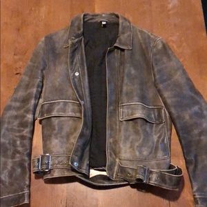 Distressed leather Miu Miu jacket VINTAGE